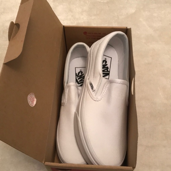 Vans Shoes - White slip on vans